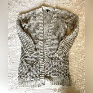 Express Small Grey Chunky Knit Cardigan Sweater